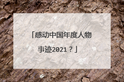 感动中国年度人物事迹2021?