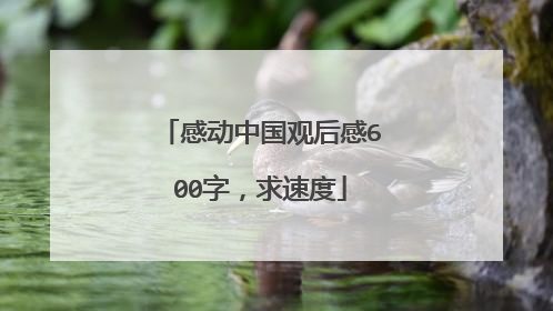 感动中国观后感600字,求速度
