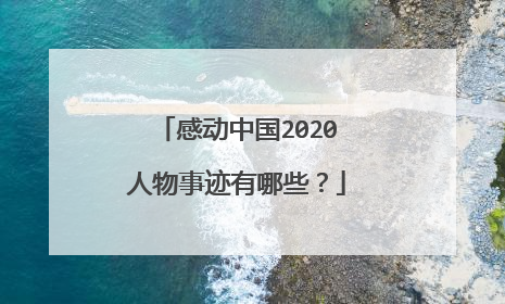 感动中国2020人物事迹有哪些?