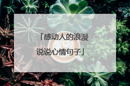 感动人的浪漫说说心情句子