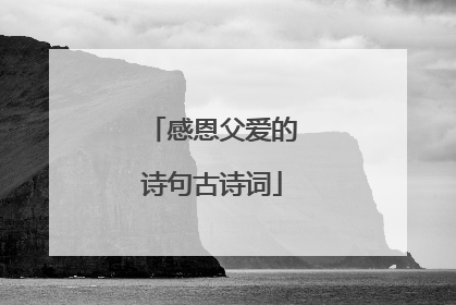 感恩父爱的诗句古诗词