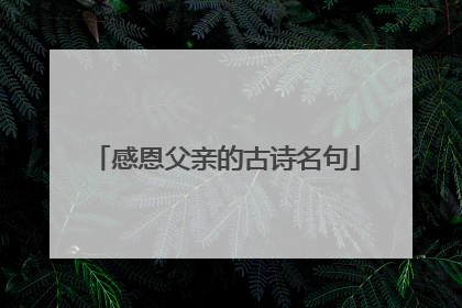 感恩父亲的古诗名句