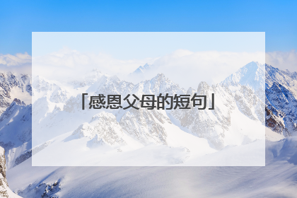 感恩父母的短句