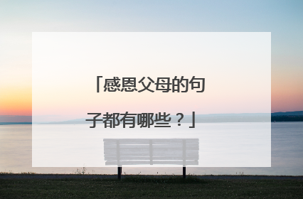 感恩父母的句子都有哪些？