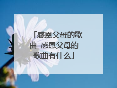 感恩父母的歌曲 感恩父母的歌曲有什么