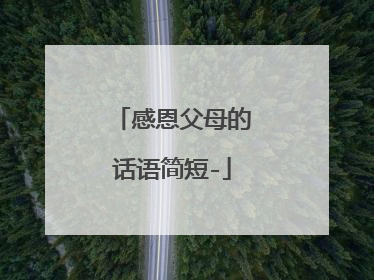 感恩父母的话语简短-