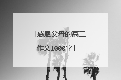 感恩父母的高三作文1000字