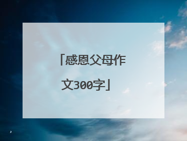 感恩父母作文300字