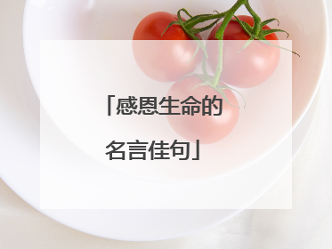 感恩生命的名言佳句