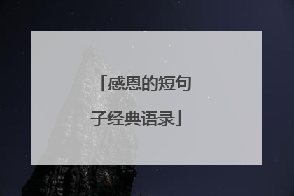 感恩的短句子经典语录