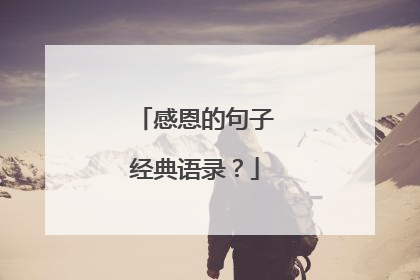 感恩的句子经典语录?