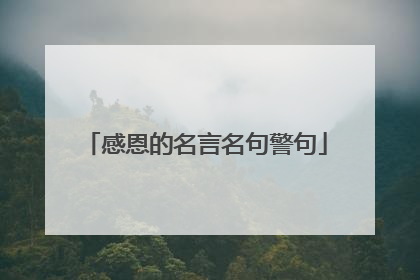 感恩的名言名句警句