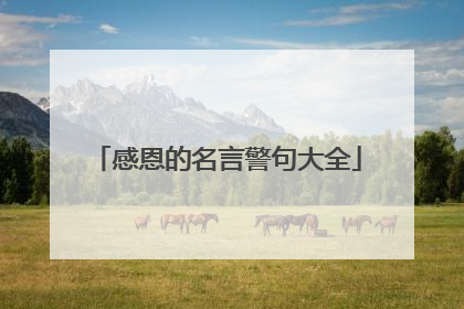 感恩的名言警句大全
