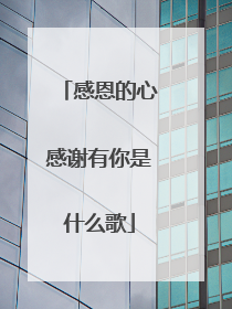 感恩的心感谢有你是什么歌