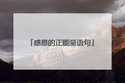 感恩的正能量语句