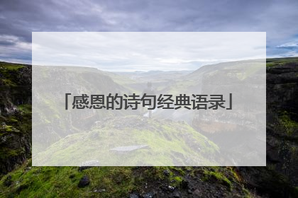 感恩的诗句经典语录