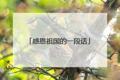 感恩祖国的一段话