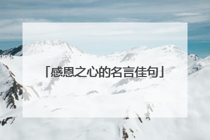 感恩之心的名言佳句