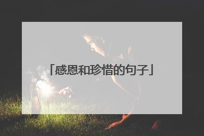 感恩和珍惜的句子