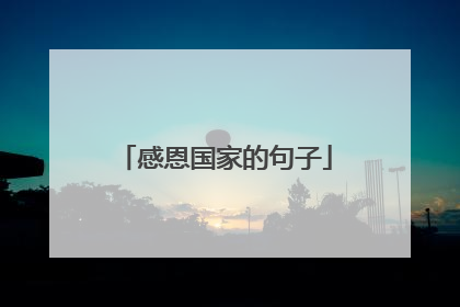 感恩国家的句子