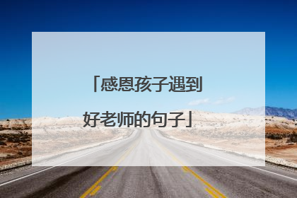 感恩孩子遇到好老师的句子