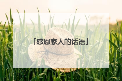 感恩家人的话语