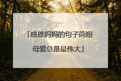 感恩妈妈的句子简短 母爱总是最伟大