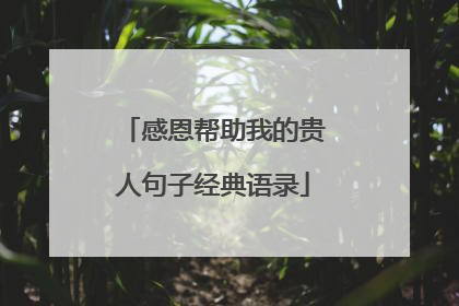 感恩帮助我的贵人句子经典语录