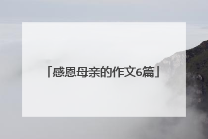 感恩母亲的作文6篇