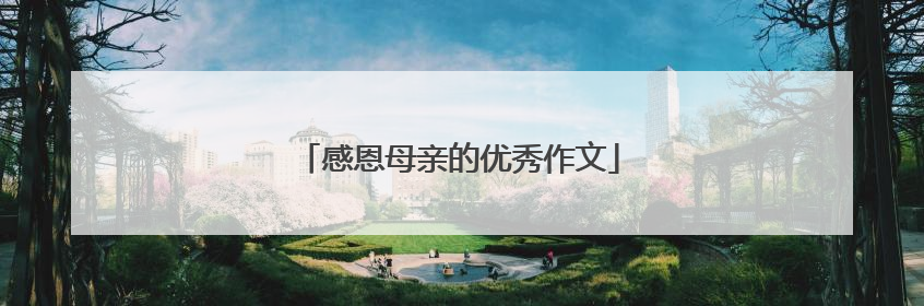 感恩母亲的优秀作文
