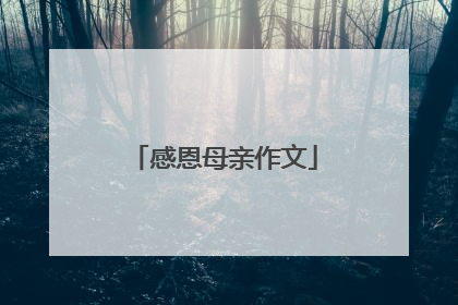 感恩母亲作文