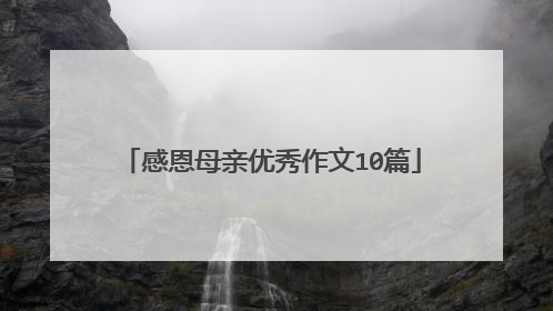感恩母亲优秀作文10篇