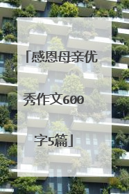 感恩母亲优秀作文600字5篇