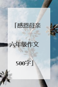 感恩母亲六年级作文500字