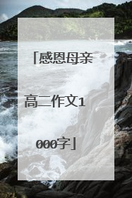感恩母亲高二作文1000字