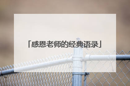 感恩老师的经典语录