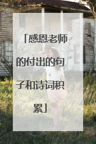 感恩老师的付出的句子和诗词积累