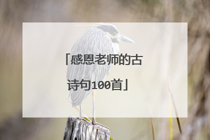 感恩老师的古诗句100首
