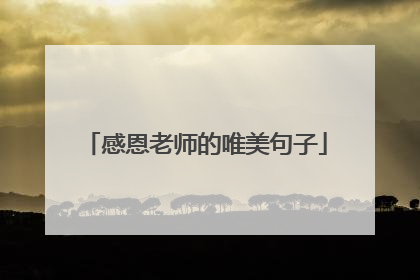 感恩老师的唯美句子