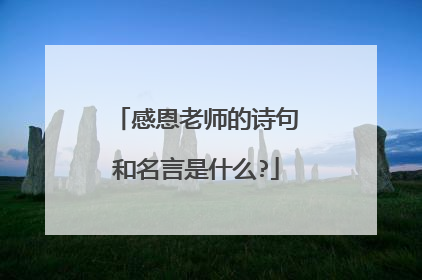 感恩老师的诗句和名言是什么?