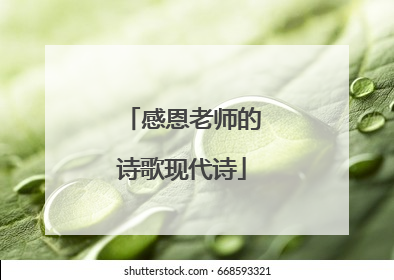 感恩老师的诗歌现代诗