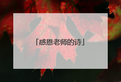 感恩老师的诗