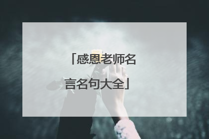 感恩老师名言名句大全
