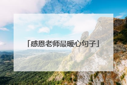 感恩老师最暖心句子