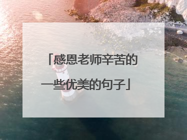 感恩老师辛苦的一些优美的句子