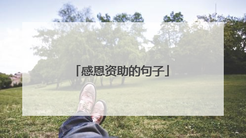 感恩资助的句子