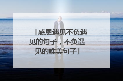 感恩遇见不负遇见的句子，不负遇见的唯美句子