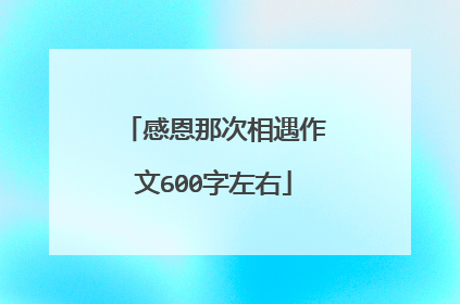 感恩那次相遇作文600字左右