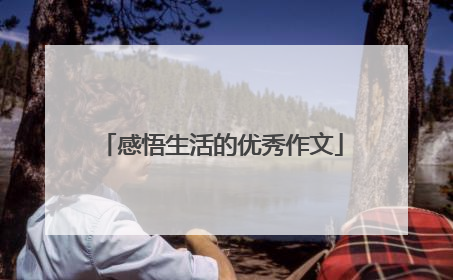 感悟生活的优秀作文