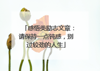 感悟类励志文章:请保持一点钝感,别过较劲的人生